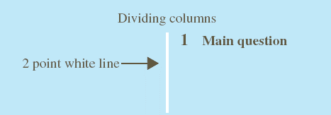 Split page layout for coloured forms