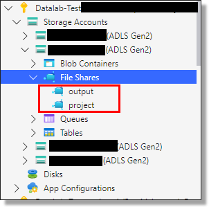 Locating Project storage accounts in ASE