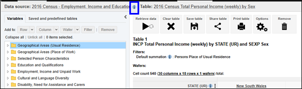 i link next to dataset name