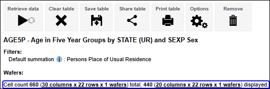 Cell count showing 1 column, 22 rows and 1 wafers total