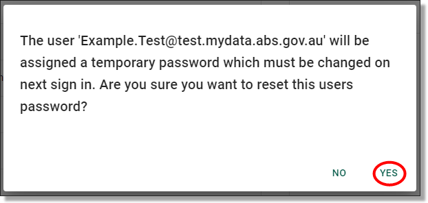 reset password confirmation