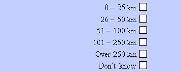 Format of tick boxes with short response options