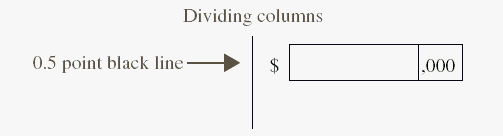 Split page layout for black and white forms