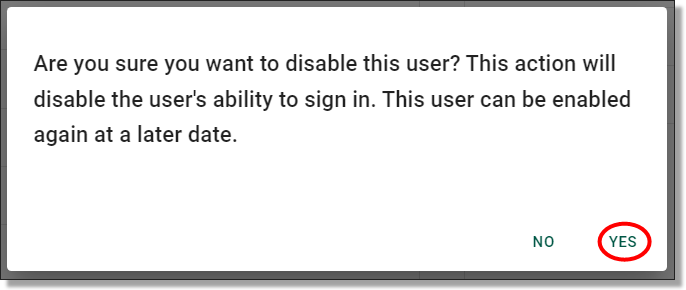 disable user confirmation