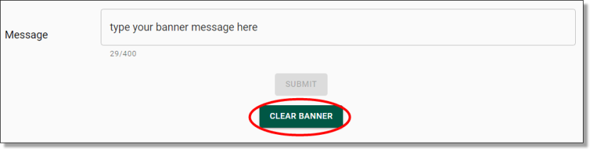 clear banner message