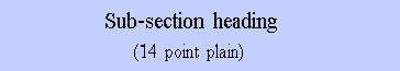 Sub-section heading