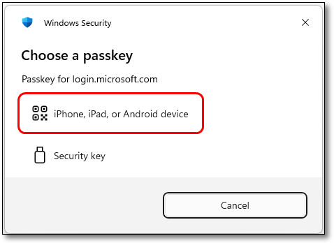 Choose your passkey