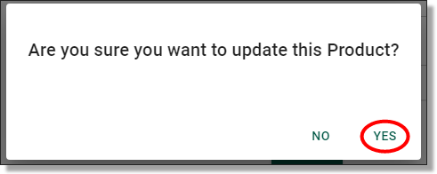 update product confirmation