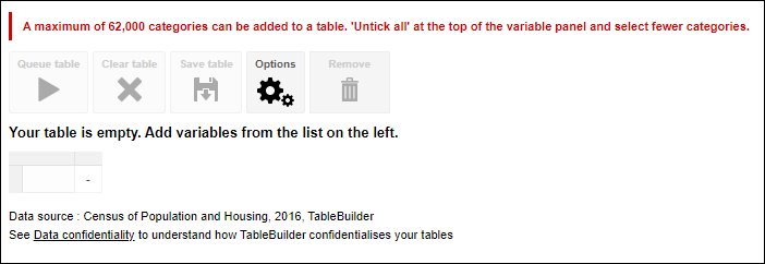 Maximum number of categories warning