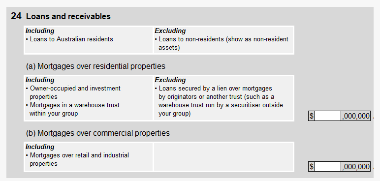 Extract from a survey form showing placement of instructions.