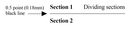 Section divider for black and white forms