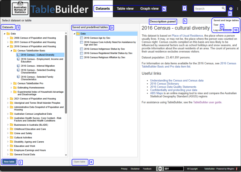 TableBuilder homepage highlighting main features