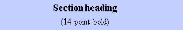 Section heading
