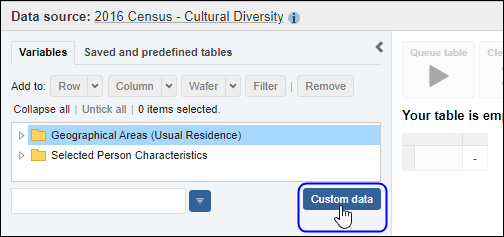 Custom data tab