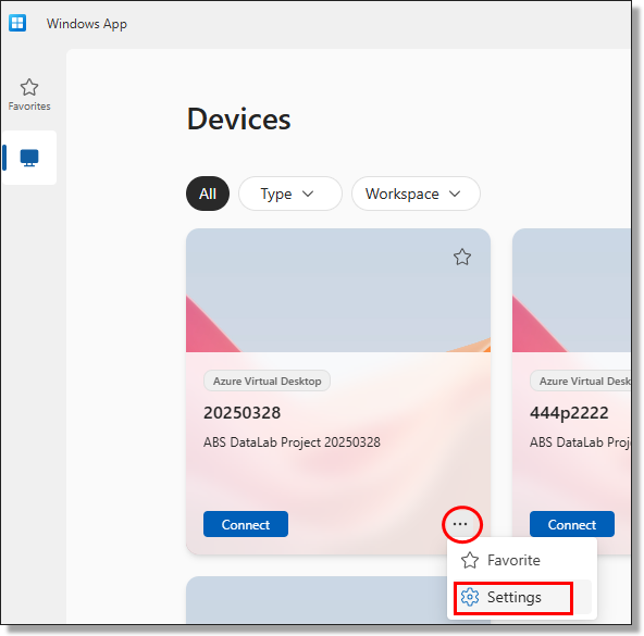 Modify Windows App display settings