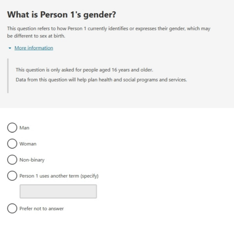 2026 Census - What is the person's gender? (online)