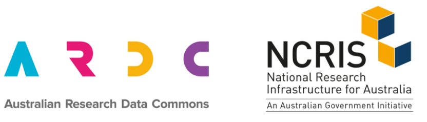 Logo of Australian Research Data Commons (ARDC) and logo of National Research Infrastructure for Australia (NCRIS)