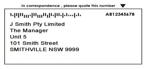 Address label with respondent identifier