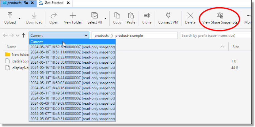 project share backed up files