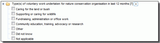 Example of Multi-response data items