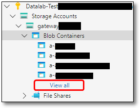 View all gateway storage account folders