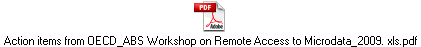 Action items from OECD_ABS Workshop on Remote Access to Microdata_2009. xls.pdf