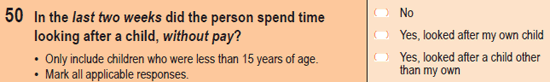 Image of question 50 from the 2011 Census