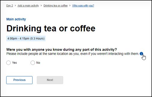Image: Main activity, were you with anyone you know during any part of this activity?