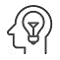 Icon of head with light blub