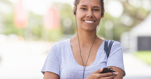 Aboriginal Australian listening to music