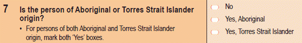 The ABS standard Indigenous question asked in the 2011 Census of Population and Housing.