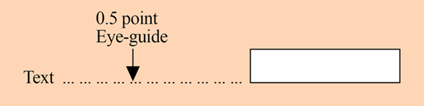 Eye-guide lines linking field label to answer box