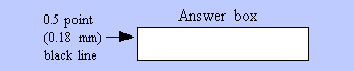 Boundary outlines of a normal answer box on a form